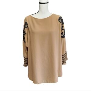 BKE Boutique boho blouse Women's Size Small tan